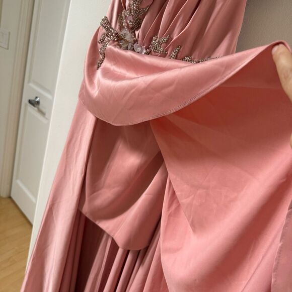 MAC DUGGAL Embellished One Shoulder Asymmetrical Gown in Rose 6 NWT - Picture 3 of 16